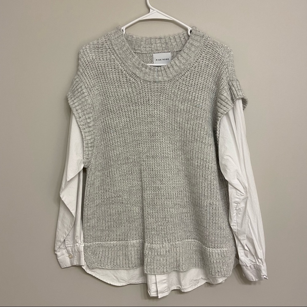 BRAND NEW Sweater with Built-In Shirt